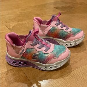 Skechers Kids' Pink and Multicolor Star Sneakers